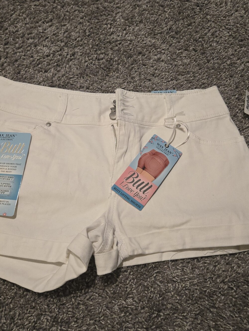 Wax Jean White High-Waist Butt-Lift Shorts